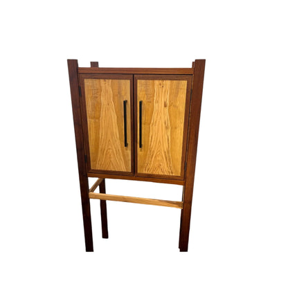 Brokerud Design - Krenov-Style Mahogany and Olive Wood Bar Cabinet