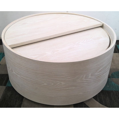 Round Storage Drum Coffee Table