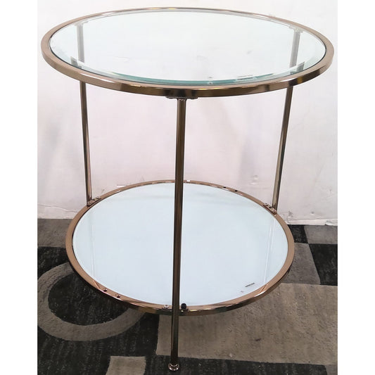 Round Glass Top End Table