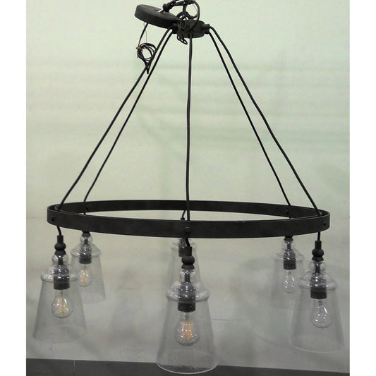 5-Light Wagon Wheel Chandelier