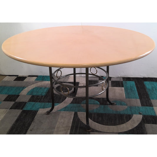 Round Kitchen Table with Metal Legs