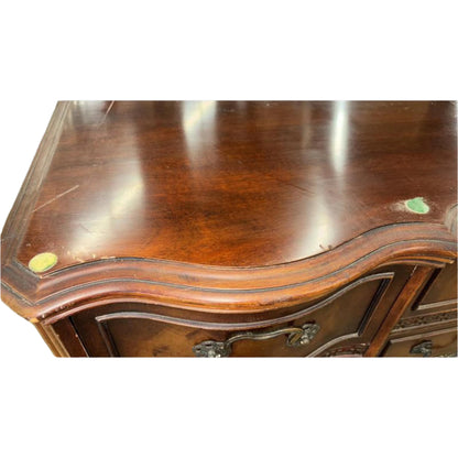 Burled Mahogany Double Pedestal Desk