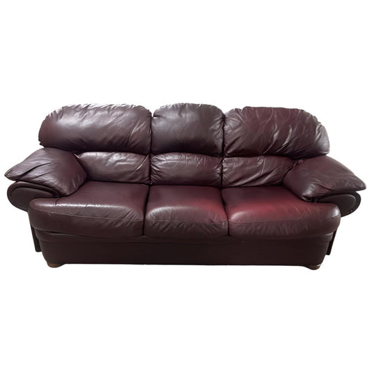 Maroon Leather Sofa