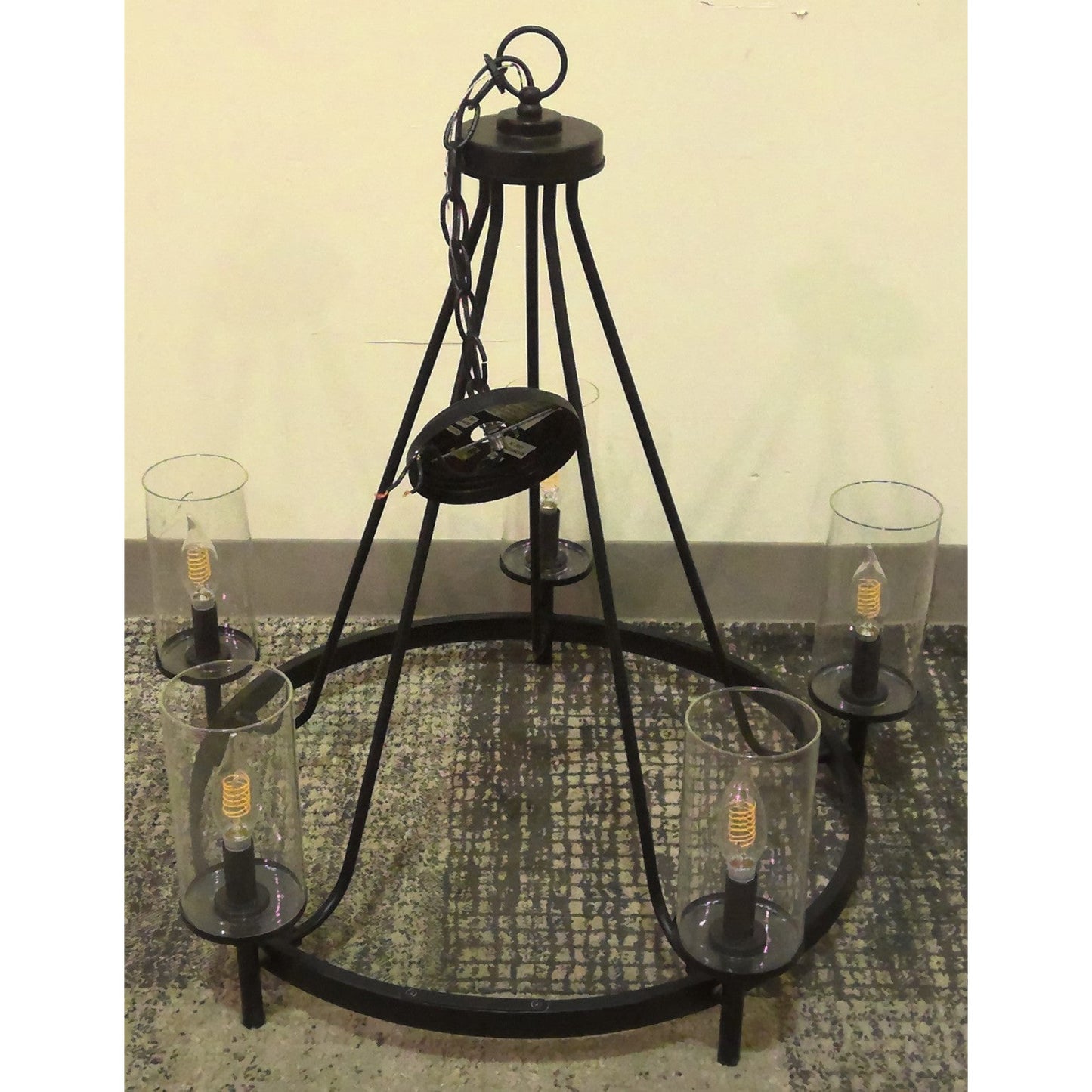 5-Light Iron Chandelier