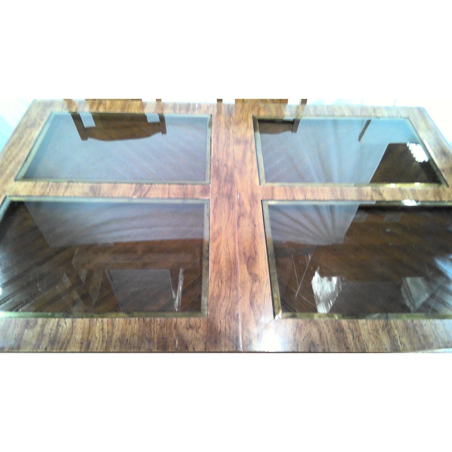 Kitchen Table with Glass Pieces and 6 Chairs