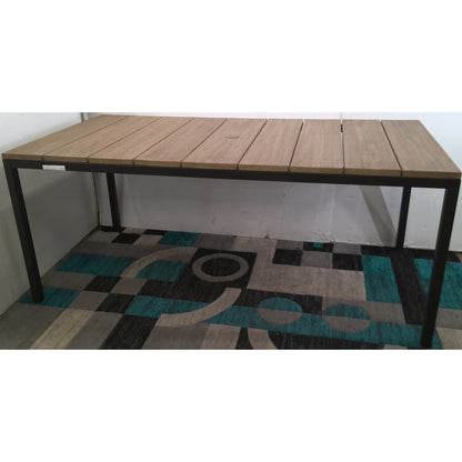 Metal Outdoor Table with Wood Top