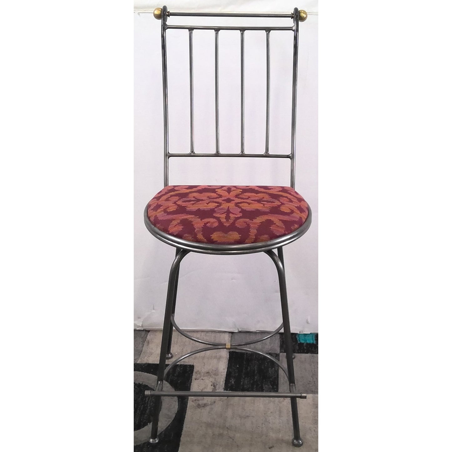 Metal Barstool with Red Seat