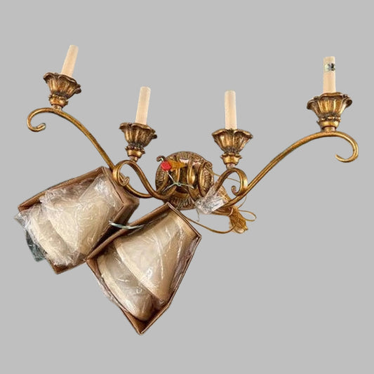 Gold-Toned Candelabra Wall Sconce