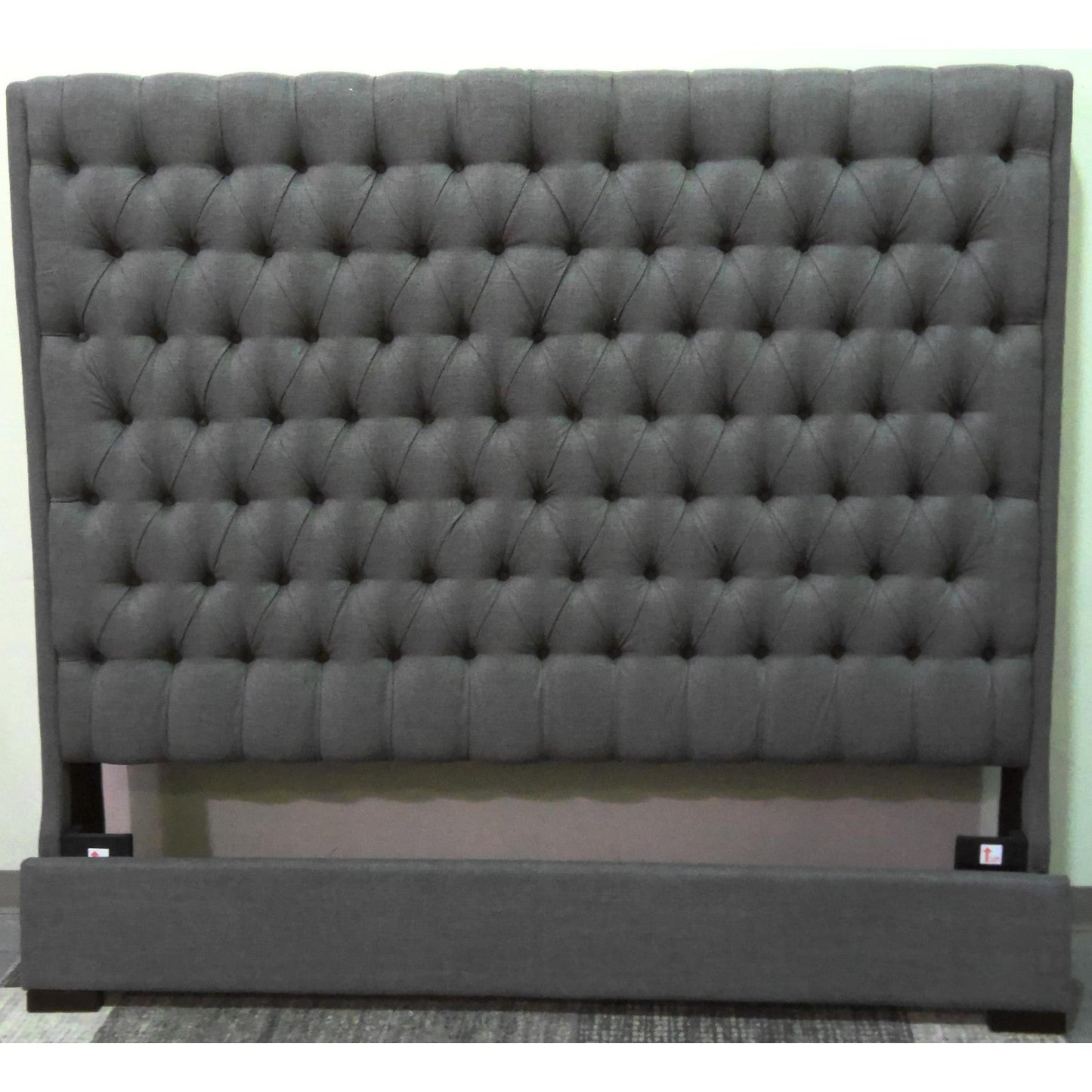 80" Gray Tufted King Bed Frame