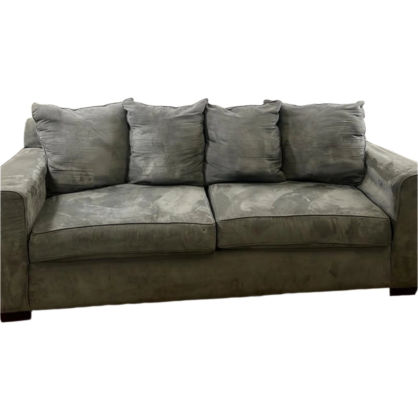 84" Gray Microfiber Sofa