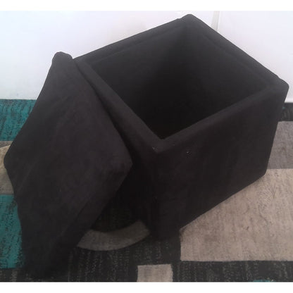 Small Black Storage Ottoman