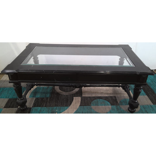 Black Coffee Table with Glass Top