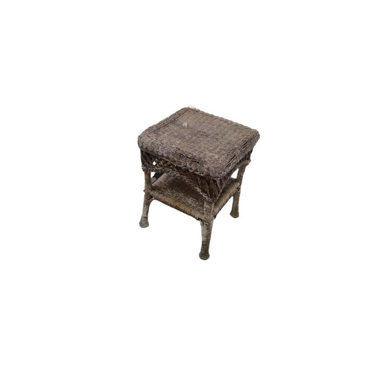 Mocha Wicker End Table