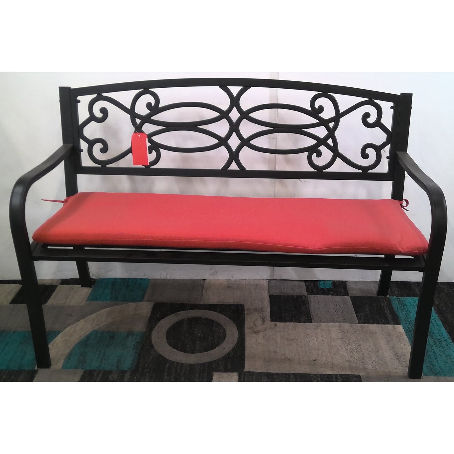 Black Steel Garden Bench