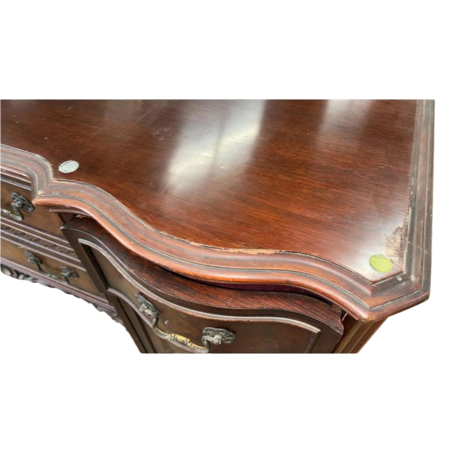 Burled Mahogany Double Pedestal Desk