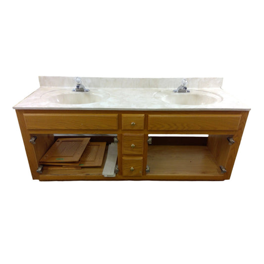 Double Sink Vanity with Stone Top