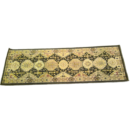 2' x 6' Brown Ornamental Runner Rug