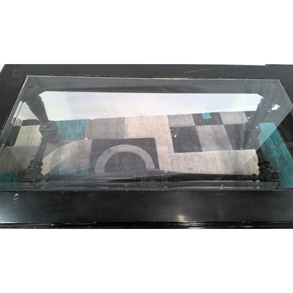 Black Coffee Table with Glass Top