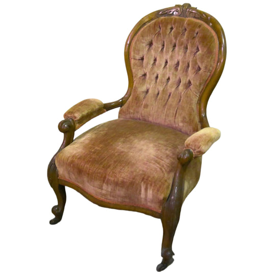 Victorian-Style Tufted Armchair