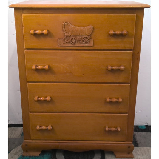 Dresser with Wagon Carving