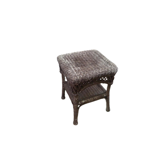 Mocha Wicker End Table