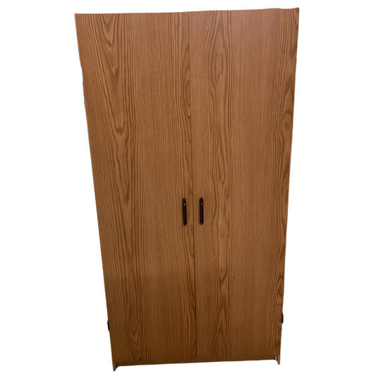 60" Oak Laminate Double-Door Closet/Cabinet