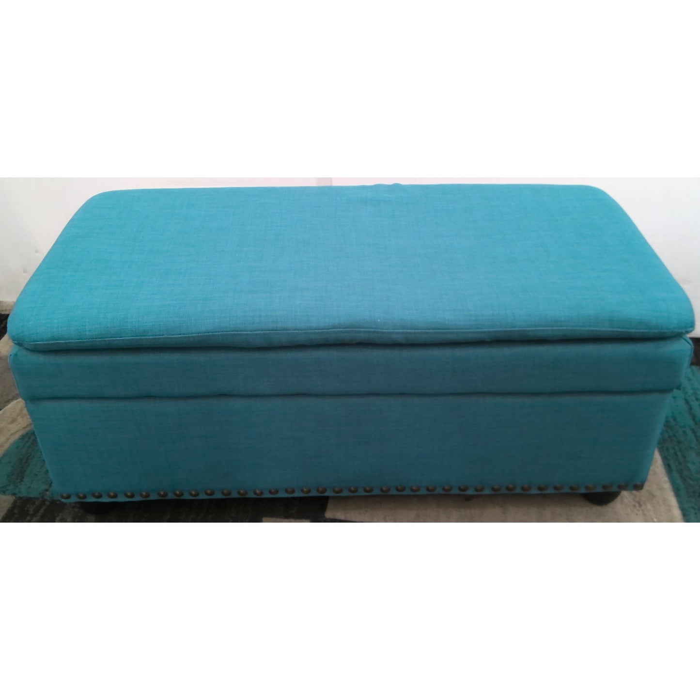 Blue Storage Ottoman