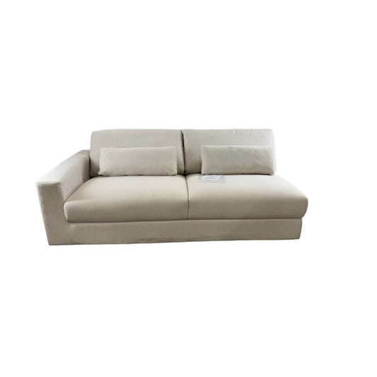 White Sectional Sofa With Two Pillows