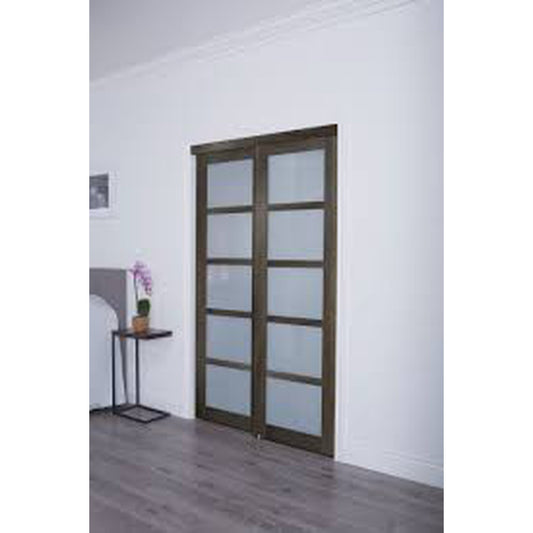 Wood Door With Frosted Glass