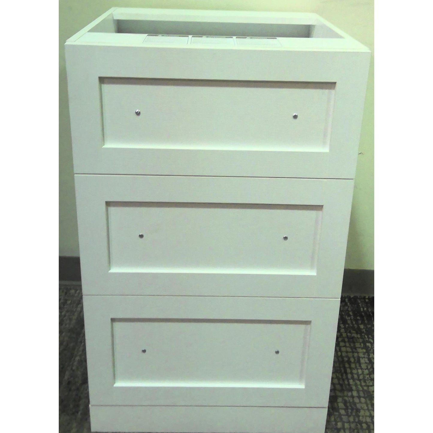 21" White 3-Drawer Cabinet