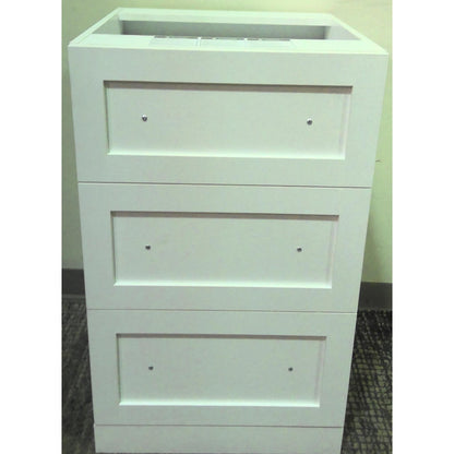 21" White 3-Drawer Cabinet