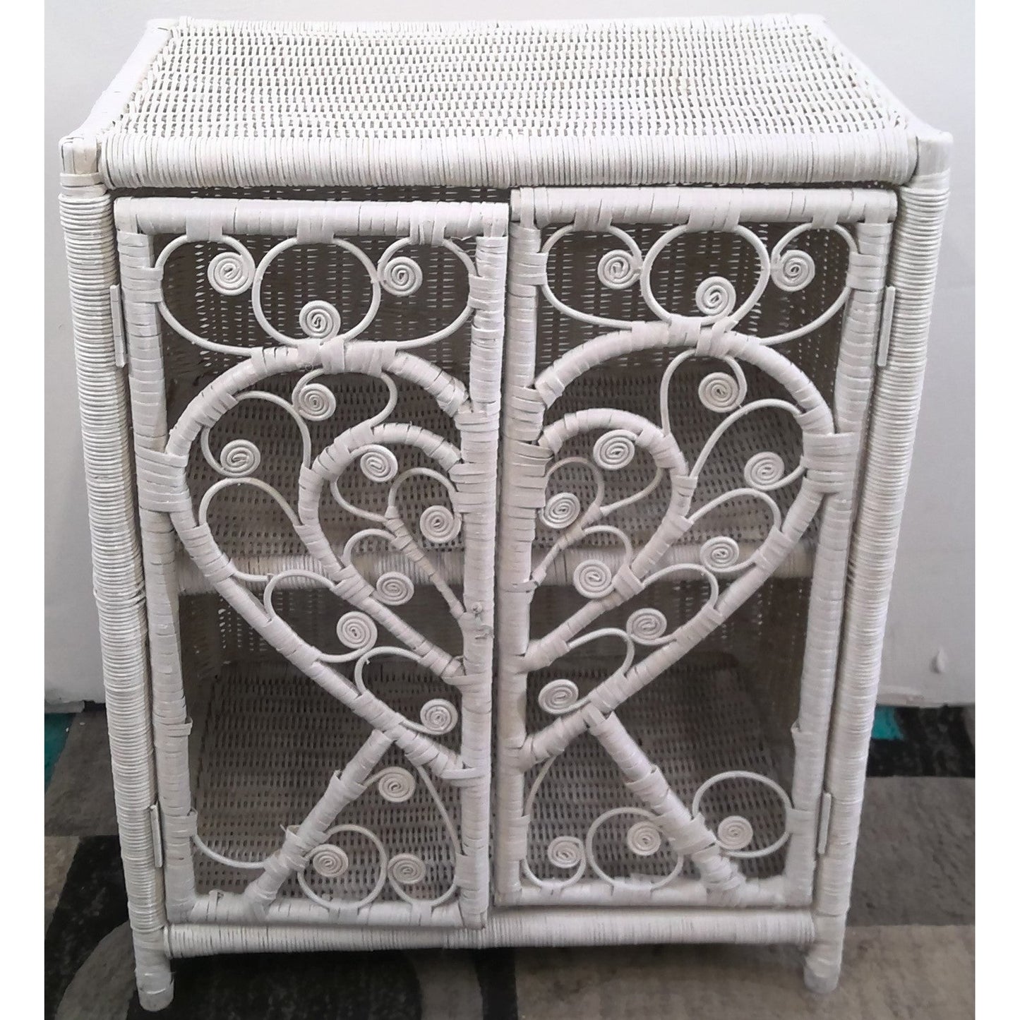 White Wicker Cabinet