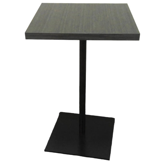 Small Square Gray Table with Metal Base