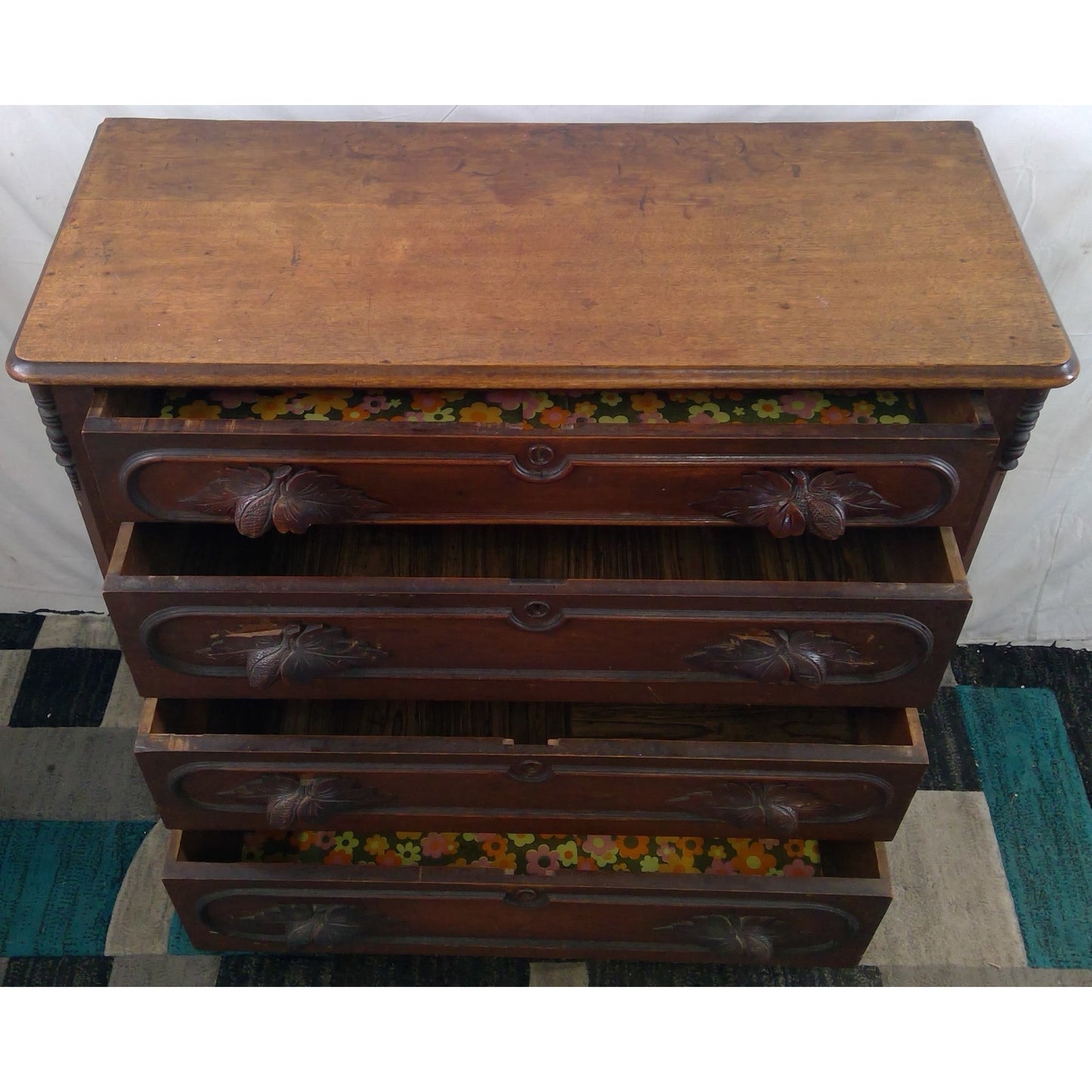 Antique Ornate Wood Dresser
