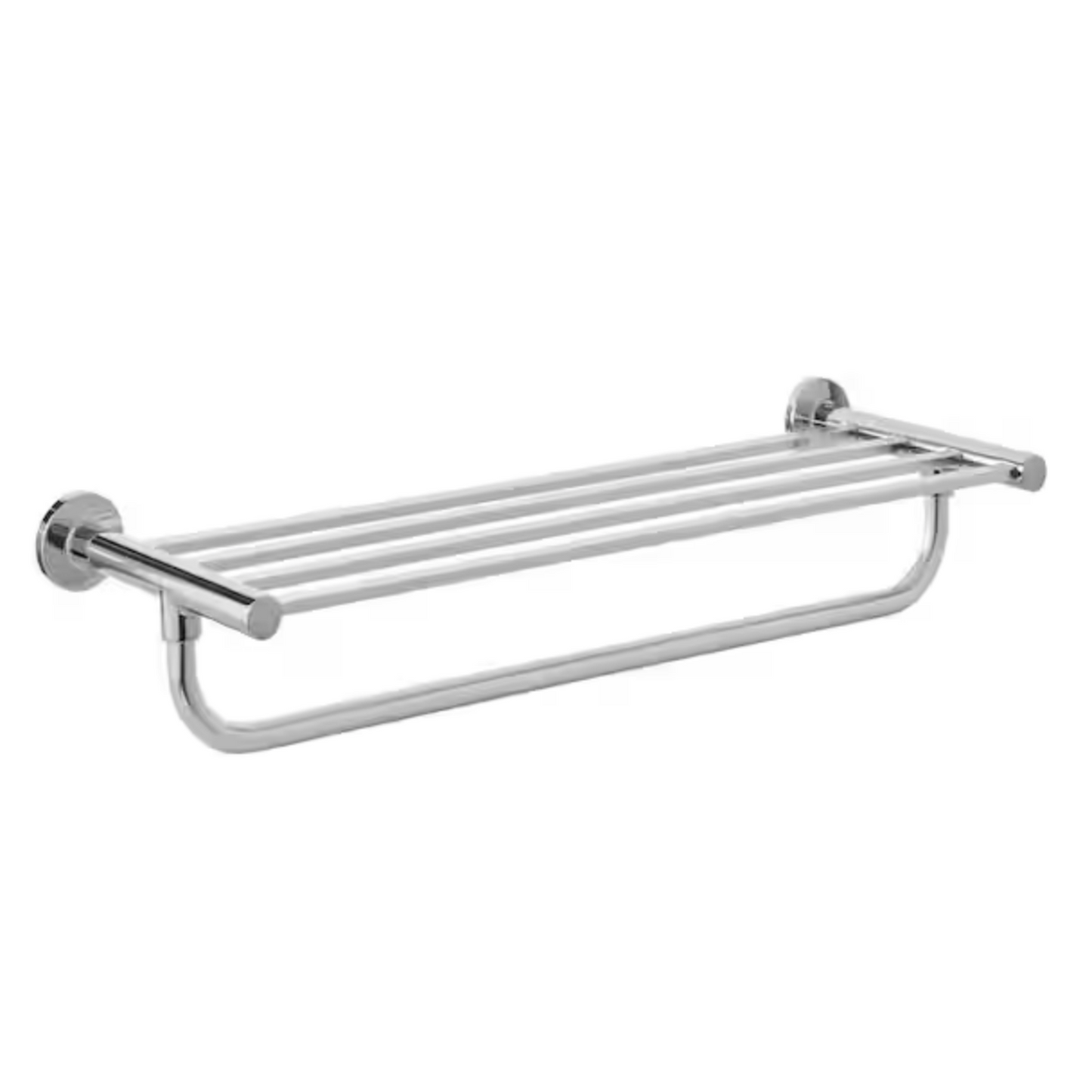 Modern 21 in. Wall Mount Towel Rack with Towel Bar in Chrome