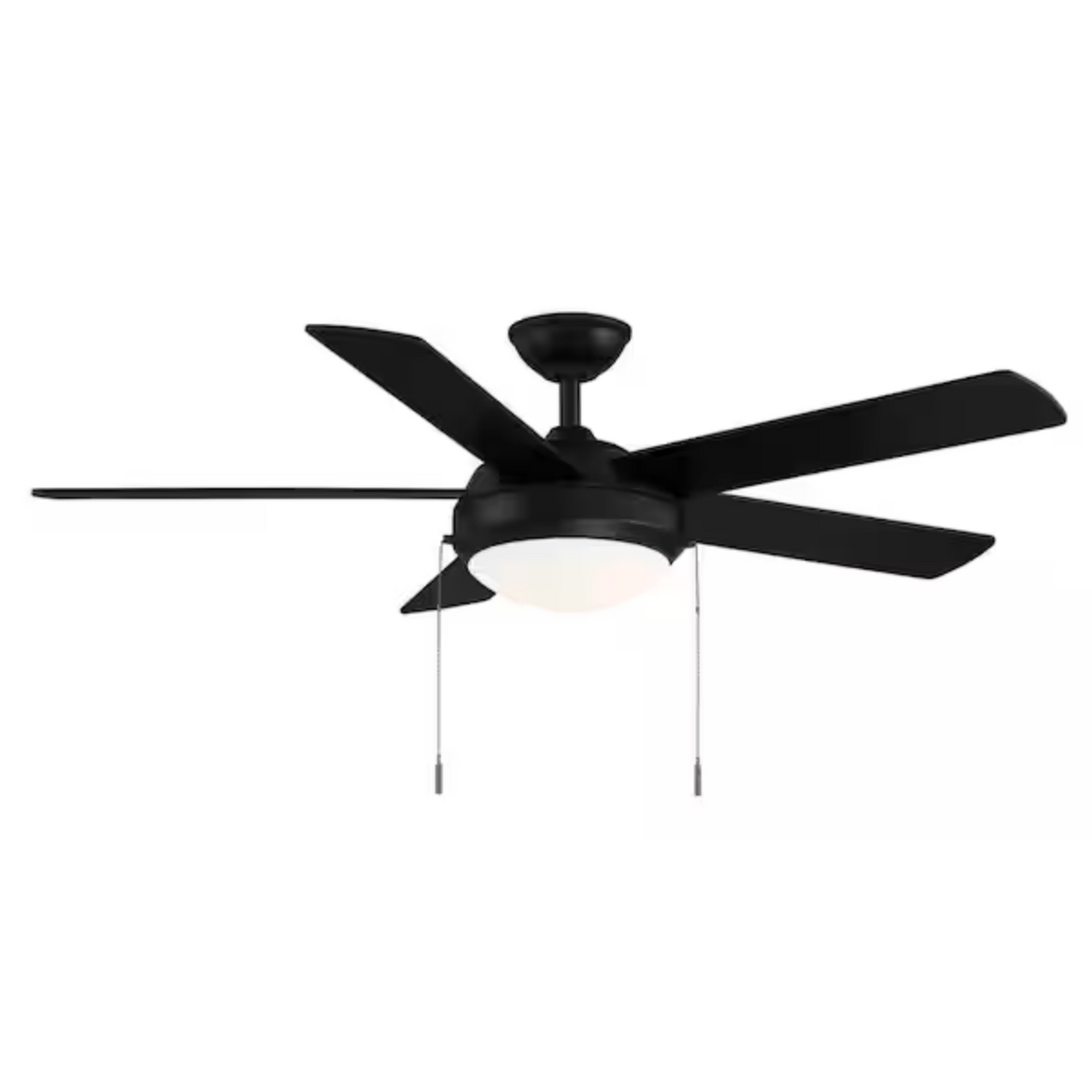 52" Matte Black Ceiling Fan (with Bulbs)