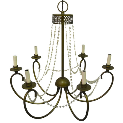 6-Light Brass-Finished Chandelier