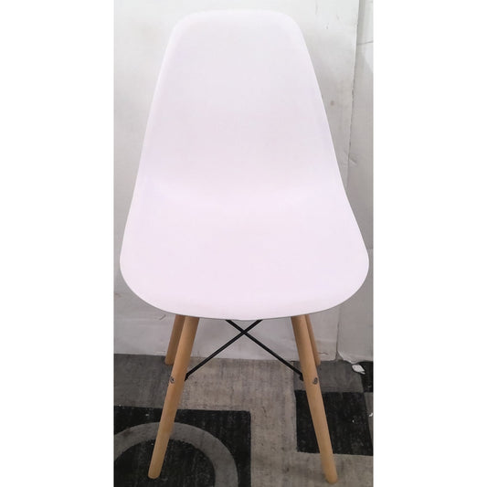 White Chair with Wood Legs