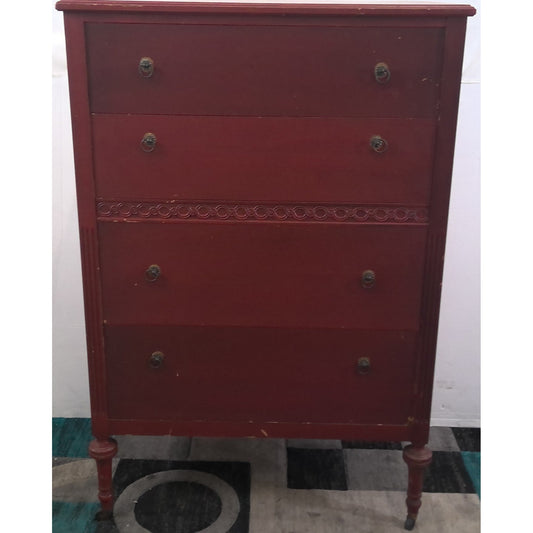 Red Dresser with Wheels