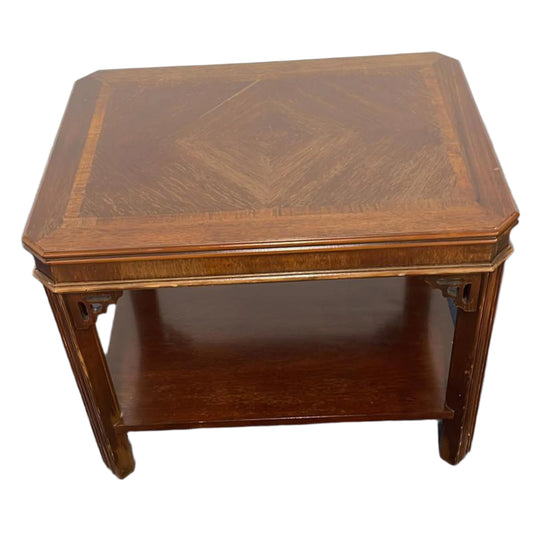 Mahogany Burled/Banded End Table