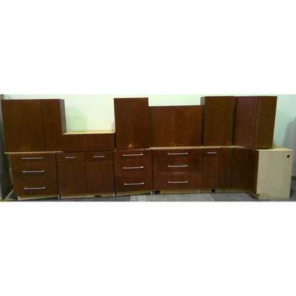 17-Piece Red Mahogany Cabinet Set