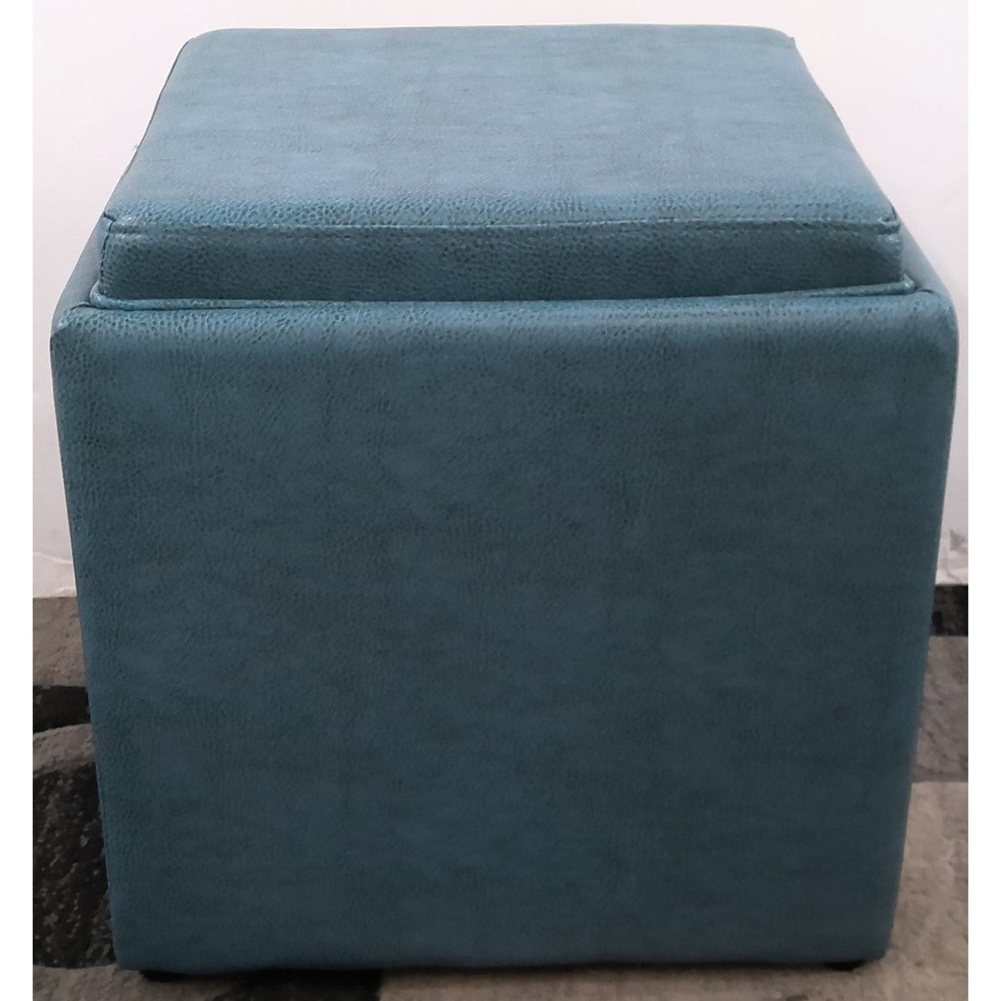 Blue Square Storage Ottoman