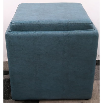 Blue Square Storage Ottoman