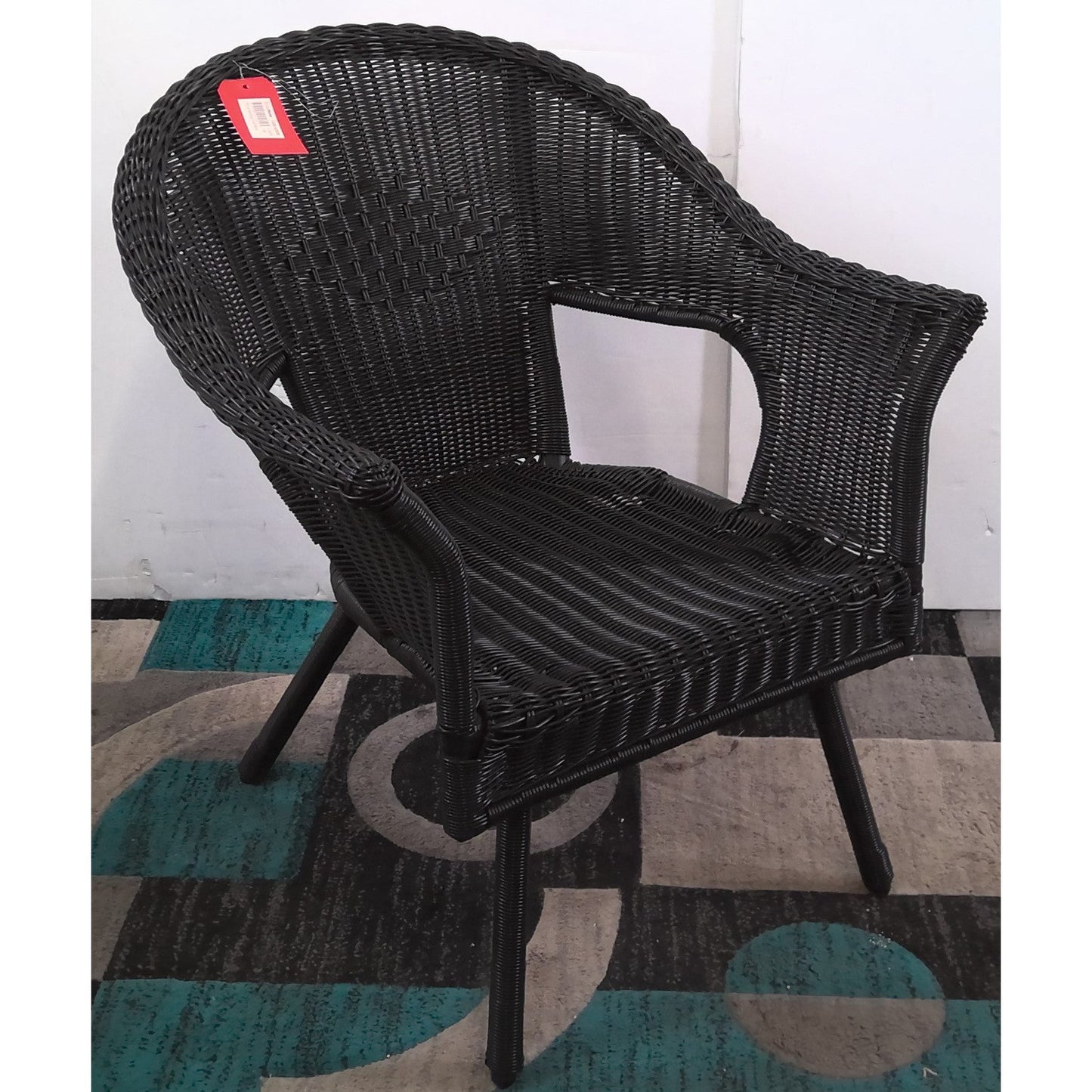 Black Outdoor Wicker Chair