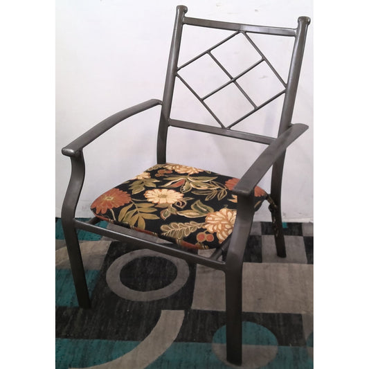 Metal Chair with Floral Cushion