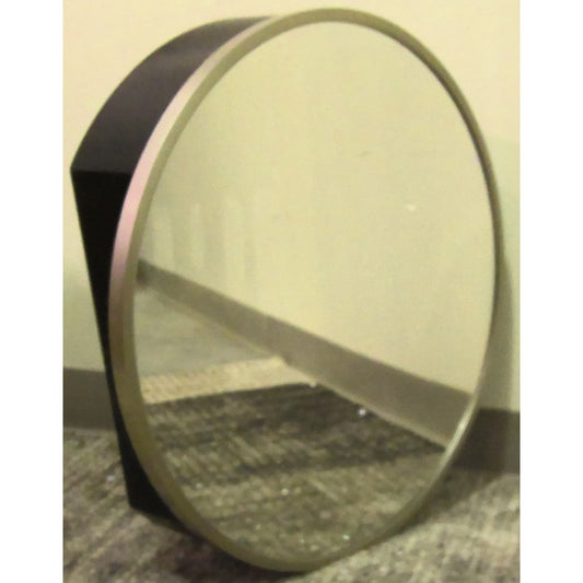 Round Brushed Nickel Mirror Medicine Cabinet