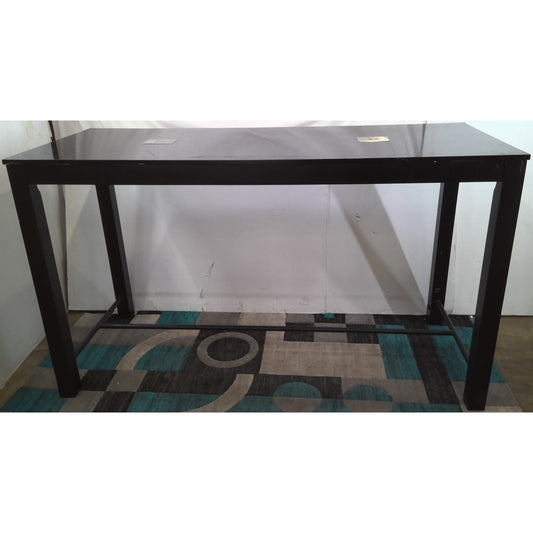 Black Computer Table with USB Ports