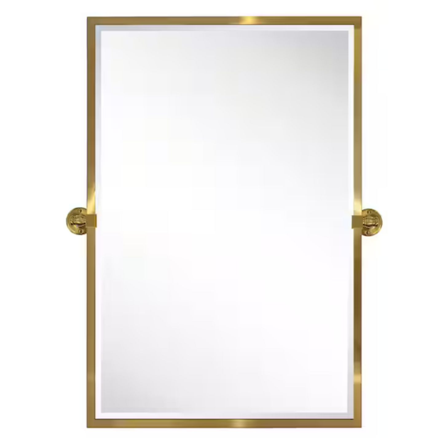 Rectangular Stainless Steel Framed Pivot Wall Mounted Bathroom Vanity Mirror in Brushed Gold