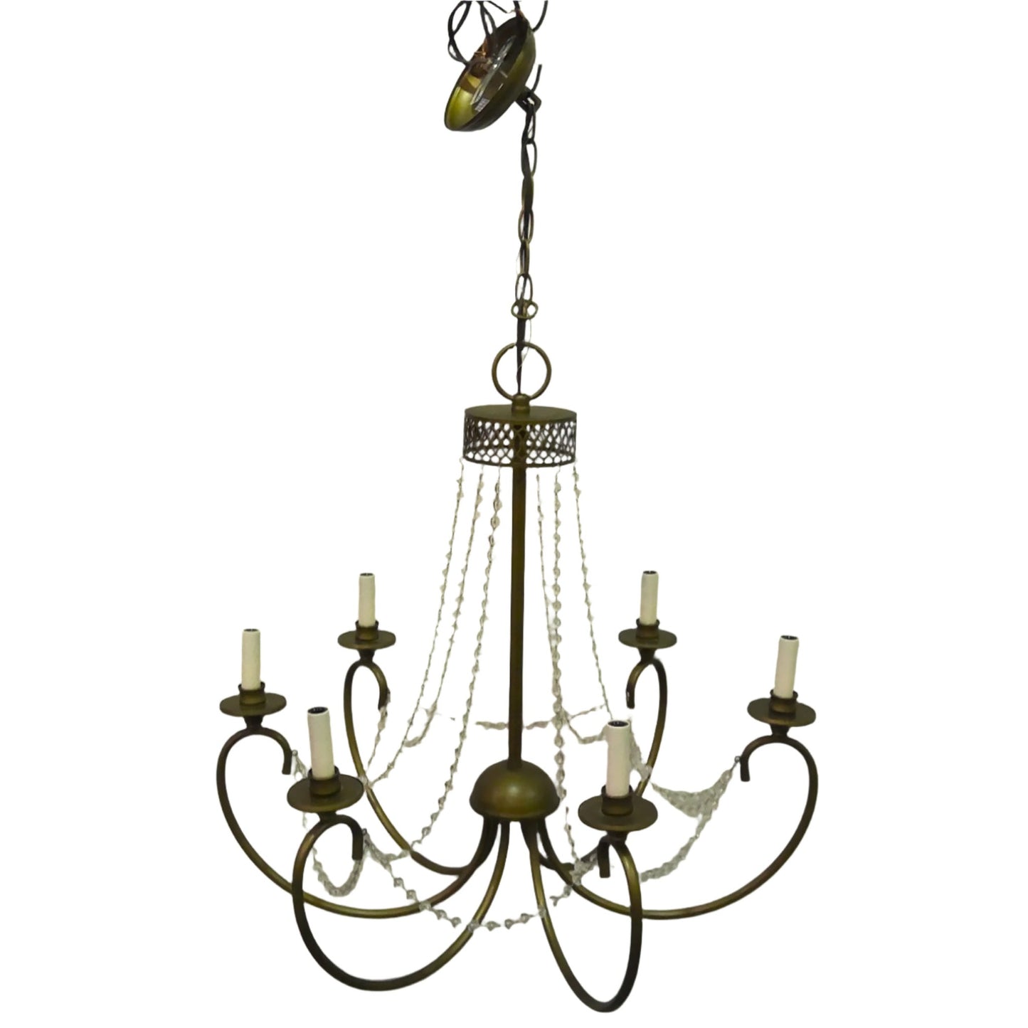 6-Light Brass-Finished Chandelier