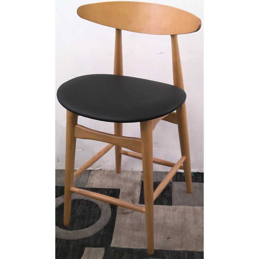 Wood Chair with Black Seat